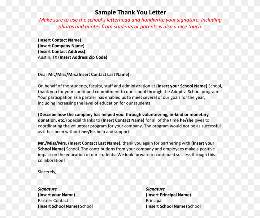 597x647 Free Principal Thank You Letter To Teacher Templates Thank Sample Letter To Principal From Parent, Text, Legend Of Zelda HD PNG Download