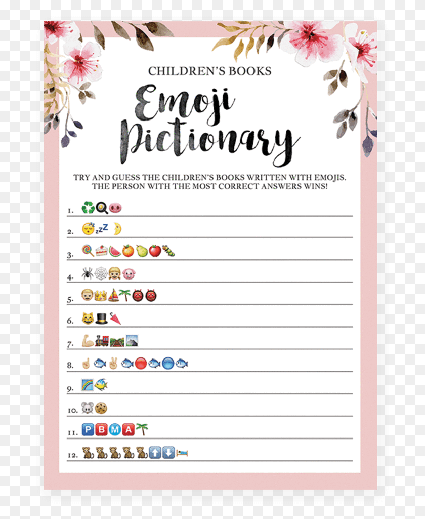 698x965 Free Printable Baby Shower Labels With Lady Bu Emoji Emoji Pictionary Baby Shower, Text, Menu HD PNG Download
