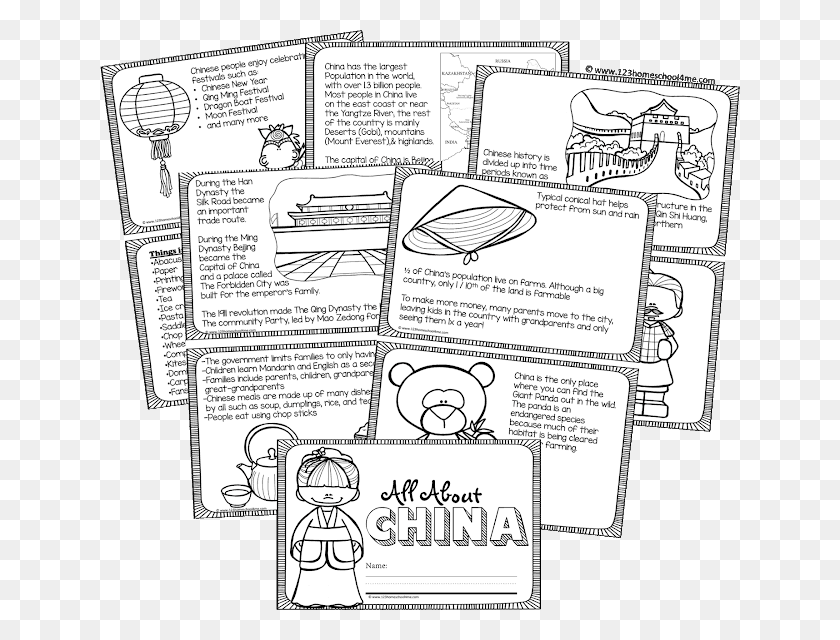 640x580 Free Printable China Book For Kids Printable Chinese Facts For Kids, Comics, Text HD PNG Download