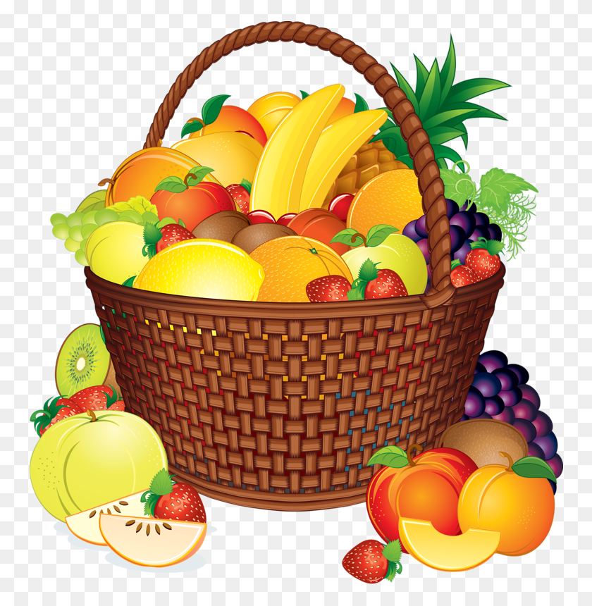759x800 Free Printable Clipart And Coloring Pages, Basket, Plant, Fruit HD PNG Download