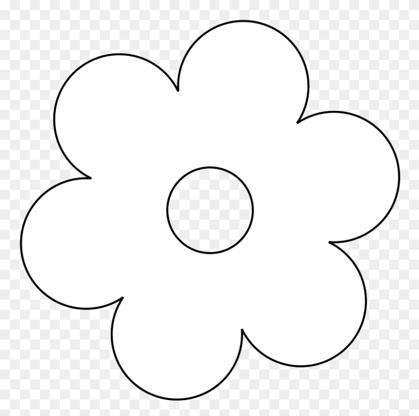 800x793 Free Printable Clipart And Coloring Pages Flower White Clip Art, Ornament, Pattern, Stencil Descargar Hd Png