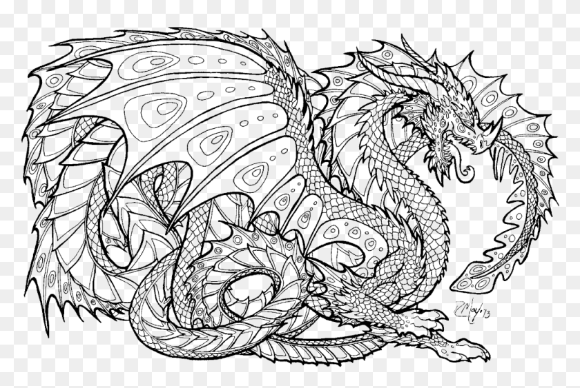 1004x648 Descargar Png Dibujos Para Colorear Imprimibles Gratis Para Adultos Advanced Dragons8 Criaturas Míticas Página Para Colorear, Dragón, Alfombra Hd Png