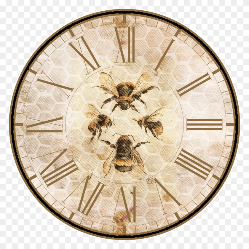 900x900 Бесплатные Распечатки Иллюстрация Шмеля, Аналоговые Часы, Часы, Медоносная Пчела Png Скачать