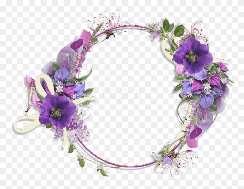 847x642 Free Purple Border Frame Frame Flower Vector, Plant, Blossom, Wreath HD PNG Download