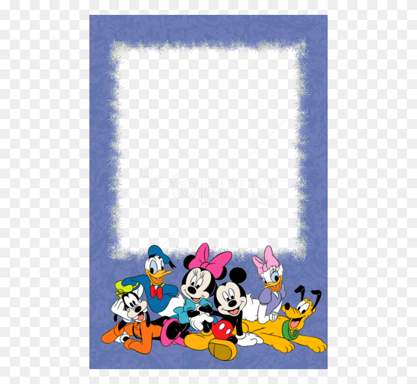 480x715 Free Purple Kids Photo Frame With With Disney Disney Characters Happy New Year, Graphics, Envelope HD PNG Download