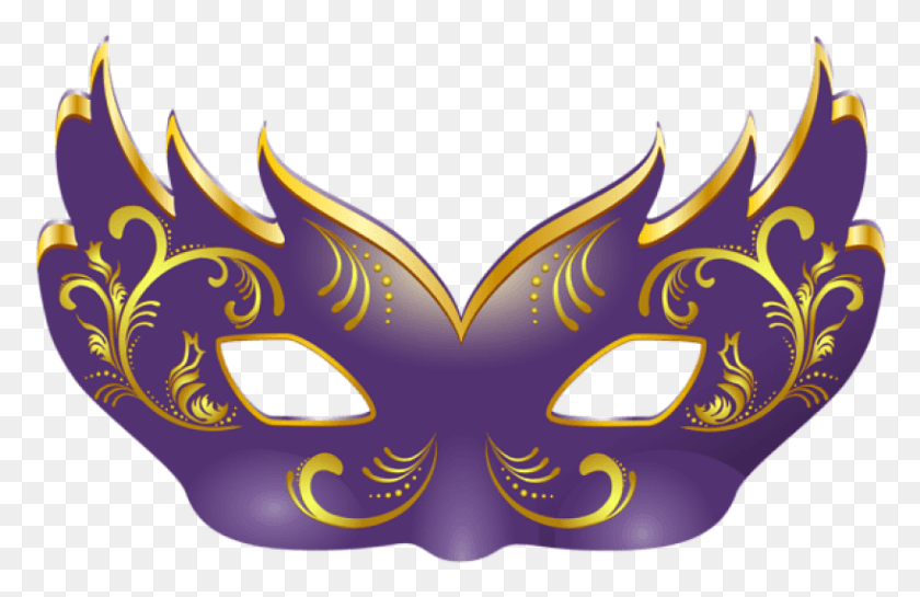 818x509 Free Purple Mask Clipart Photo Transparent Masquerade Mask Clip Art, Parade, Crowd HD PNG Download