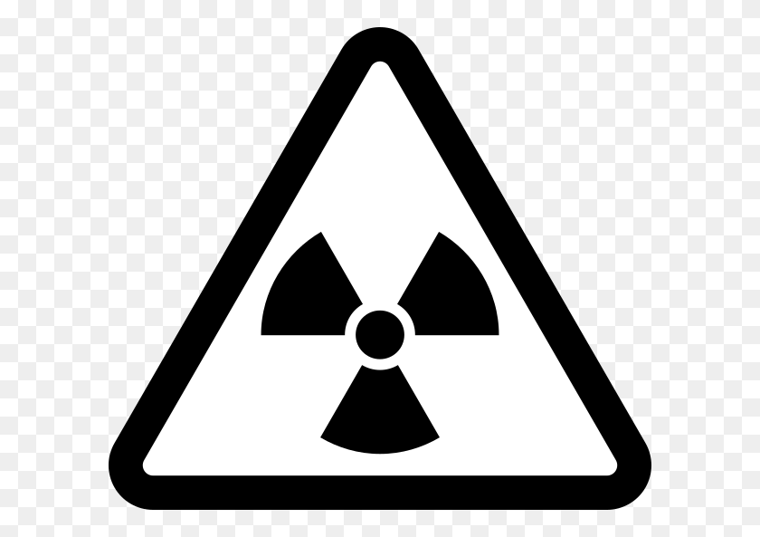 600x533 Free Radiation Icon Hazard Clip Art At Clker Radiation Symbol, Triangle, Lamp, Stencil HD PNG Download