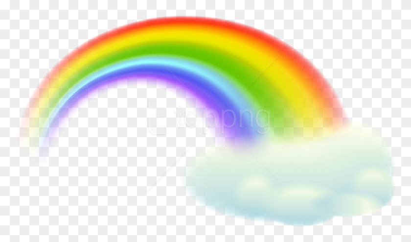 836x466 Free Rainbow Cloud Transparent Images Rainbow And Cloud Clipart, Light, Egg, Food HD PNG Download