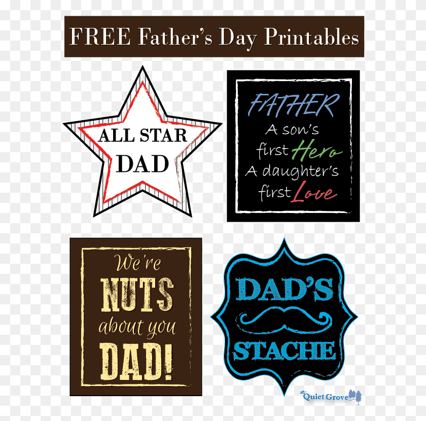 598x770 Free Ready To Cut And Print Father39s Day Printables Hera, Text, Label, Symbol HD PNG Download