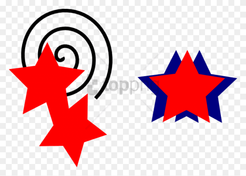 850x590 Descargar Png / Estrella Azul Y Roja Transparente, Símbolo, Símbolo De Estrella, Texto Hd Png