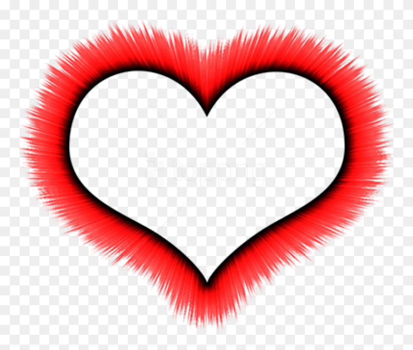 850x710 Free Red Border Frame Heart Border Transparent, Heart, Pillow, Cushion HD PNG Download