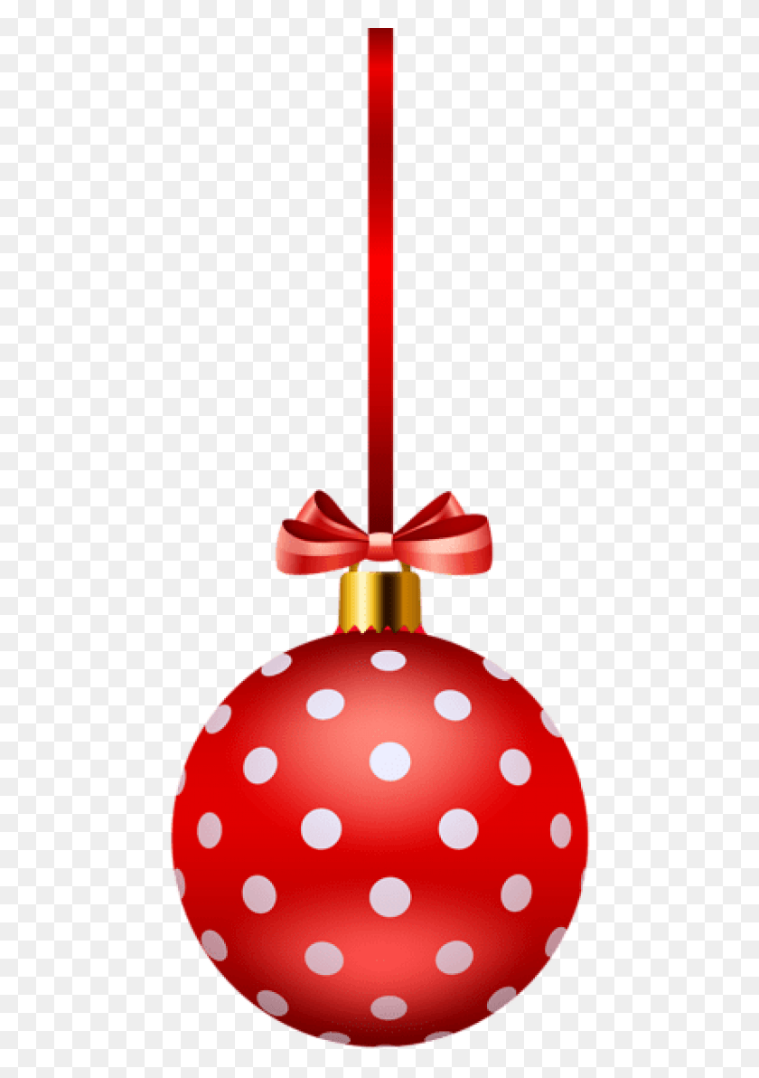 467x1132 Png Красный Елочный Шар В Горошек Рождественский Бесплатный Клипарт, Лампа, Орнамент Hd Png