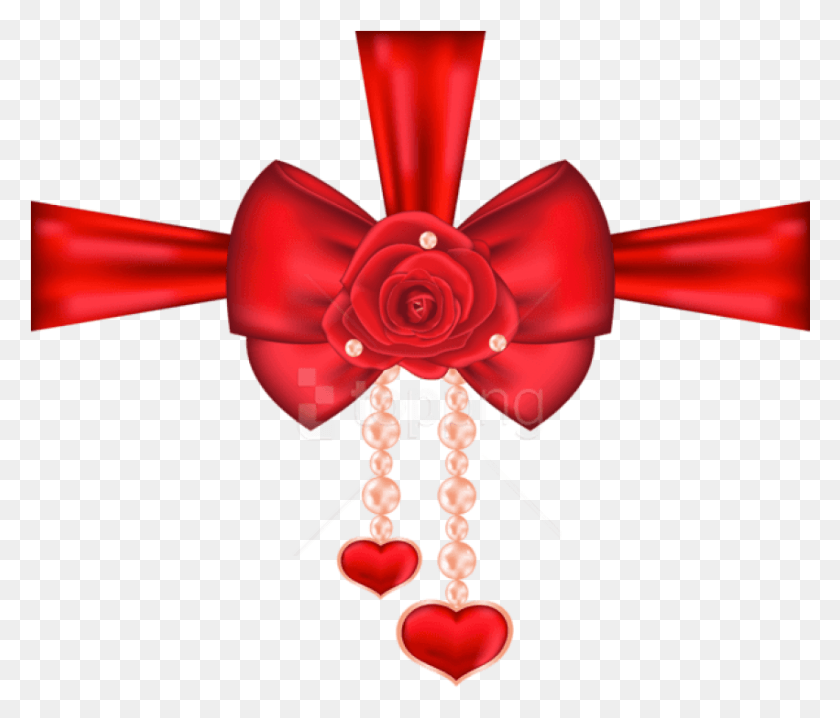 851x718 Free Red Decorative Bow With Rose And Valentine39s Day, Accessories, Accessory, Hair Slide HD PNG Download