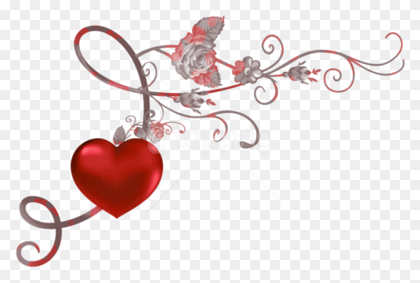 835x542 Free Red Heart Decor Images Background Transparent Decoration Hearts, Plant, Heart, Food HD PNG Download