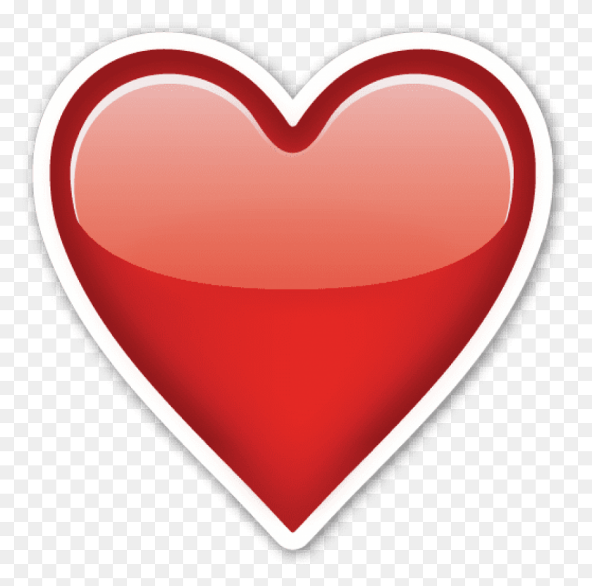 835x826 Descargar Png Corazón Rojo Emoji, Borde Blanco, Corazón Transparente Emoji, Etiqueta, Texto Hd Png