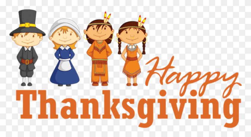 850x435 Free Red Indian Wishing Thanksgiving Sticker Happy Thanksgiving Pilgrims Clipart, Person, Human, People HD PNG Download