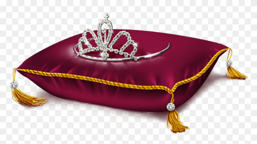 802x423 Free Red Princess Crown Pillowpicture Crown On A Pillow, Cushion, Accessories, Accessory HD PNG Download