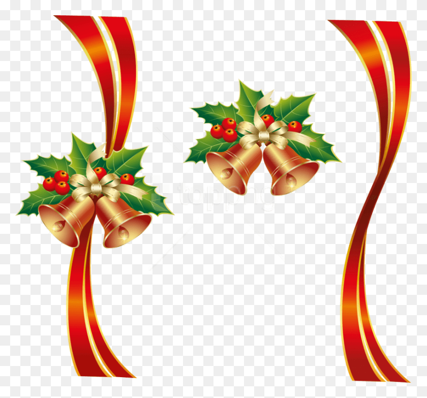 850x788 Free Red Ribbon Christmas Clipart Free Christmas Clip Art Ribbon, Leaf, Plant, Graphics HD PNG Download