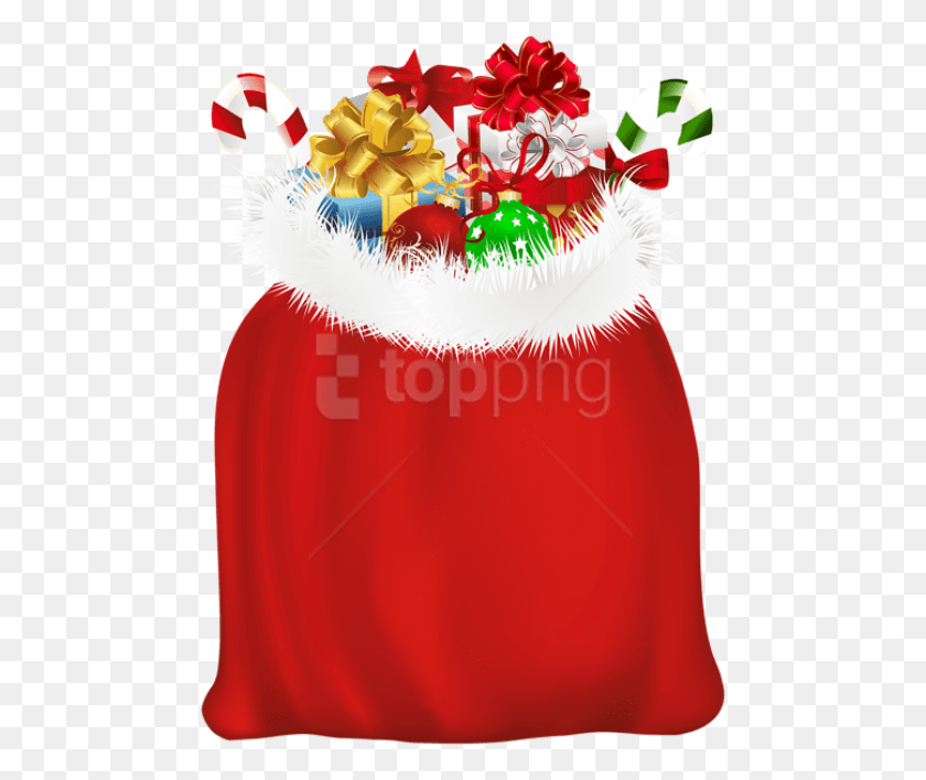 480x648 Free Red Santa Gift Bag Santa Claus Gift Bags, Graphics, Plant HD PNG Download
