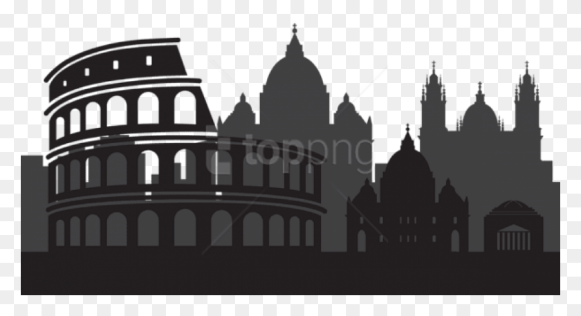 850x433 Free Rome Italy Silhouette Rome Italy, Dome, Architecture, Building HD PNG Download