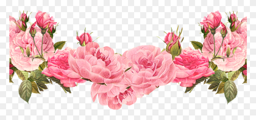 1369x589 Роза Клипарт Фоны Границы Коллекция Клипарт Розовая Цветочная Рамка Прозрачный Фон, Растение, Цветок, Цветение Hd Png Скачать
