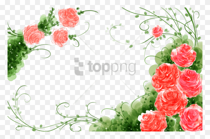 850x541 Free Rose Flower Background Design Image With Rose Flower Design Background, Graphics, Floral Design HD PNG Download