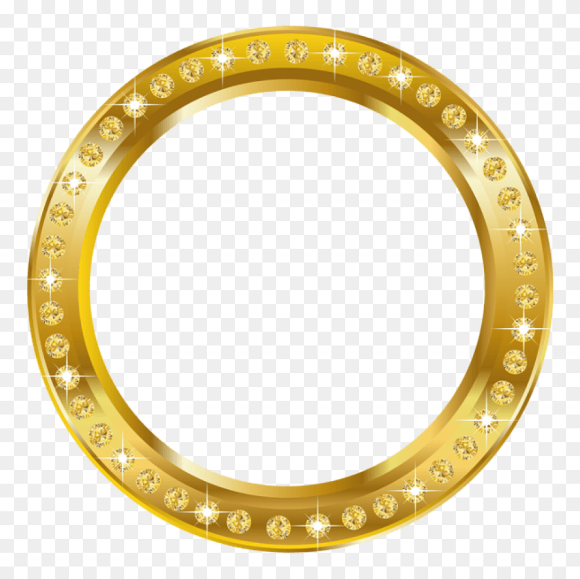 850x848 Descargar Png Marco Redondo Borde De Oro Clipart Círculo, Cinta, Oval, Medalla De Oro Hd Png