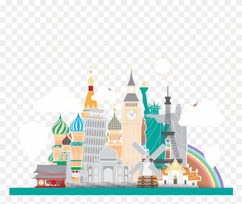 851x706 Descargar Png Rusia Creativa Castillo Imágenes Mundos Monumentos Archivo .Cdr Gratis, Arquitectura, Edificio, Aguja Hd Png