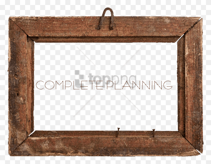 850x649 Free Rustic Wood Frame Image With Transparent Old Wooden Frame, Text, Indoors, Brick HD PNG Download