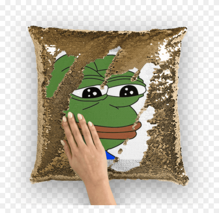 850x826 Free Sad Frog Square Sticker 3 X 3 Nicolas Cage Sequin Pillow, Cushion, Cat, Pet HD PNG Download