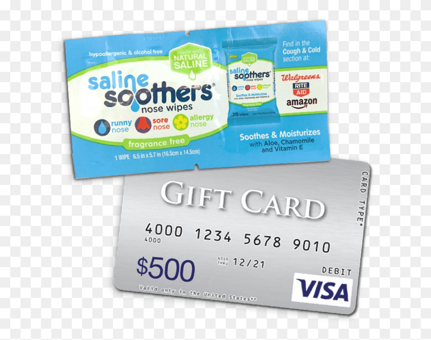 626x602 Free Saline Soothers Nose Wipes And A Chance To Win Card, Text, Label, Credit Card HD PNG Download