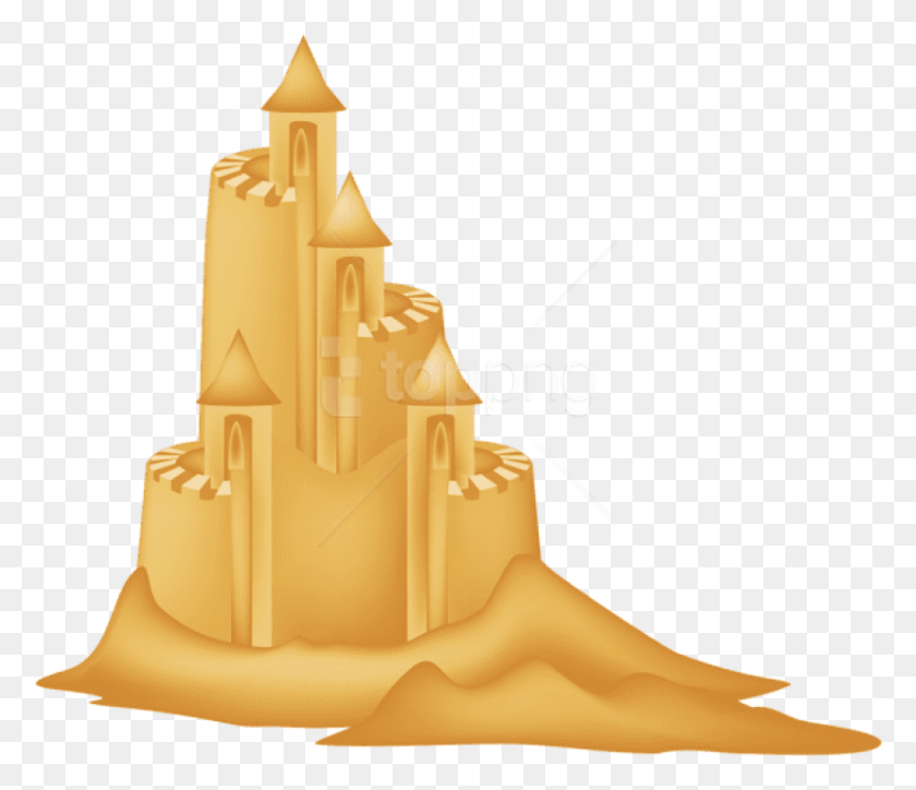 827x705 Free Sand Castlepicture Clipart Photo Sand Castle Clipart, Food, Wedding Cake, Cake HD PNG Download