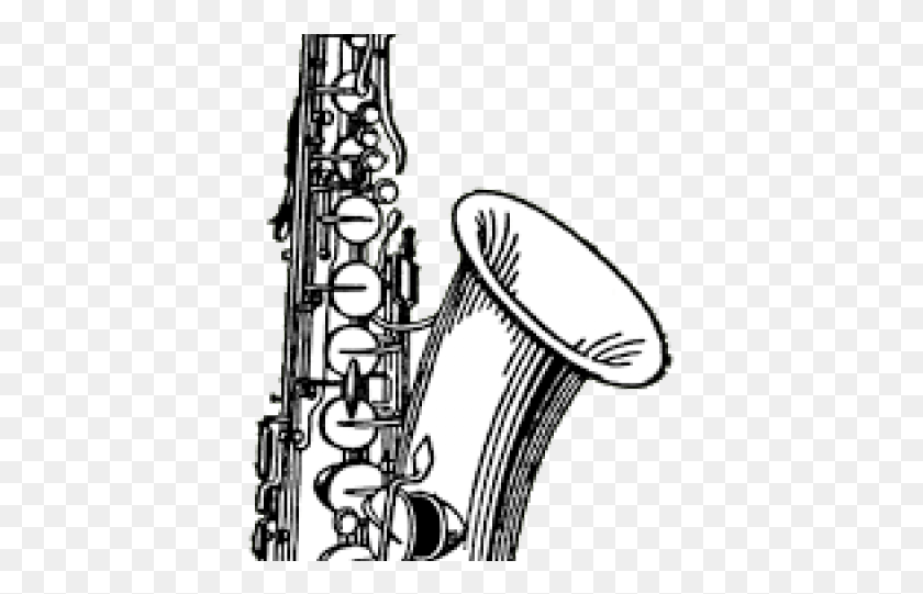 389x481 Free Sax Clip Tenor Sax Black And White, Leisure Activities, Musical Instrument, Saxophone HD PNG Download