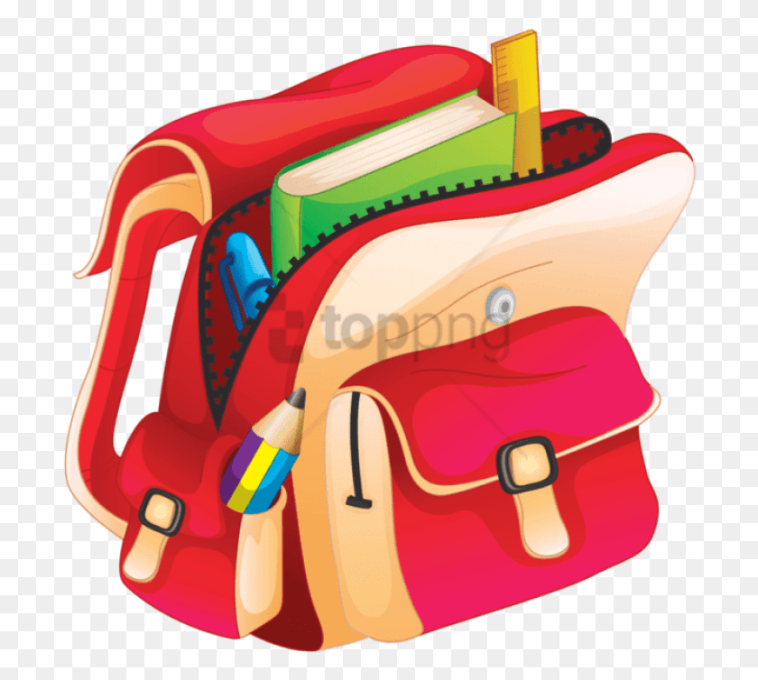 704x694 Free School Bag Clipart Image With Transparent School Bag Cartoon, Food, Birthday Cake, Cake HD PNG Download