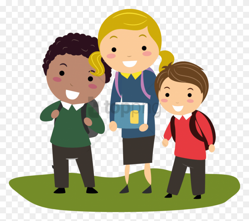 850x748 Free School Kids Image With Transparent School Kids Cartoon, Person, Human, Family HD PNG Download