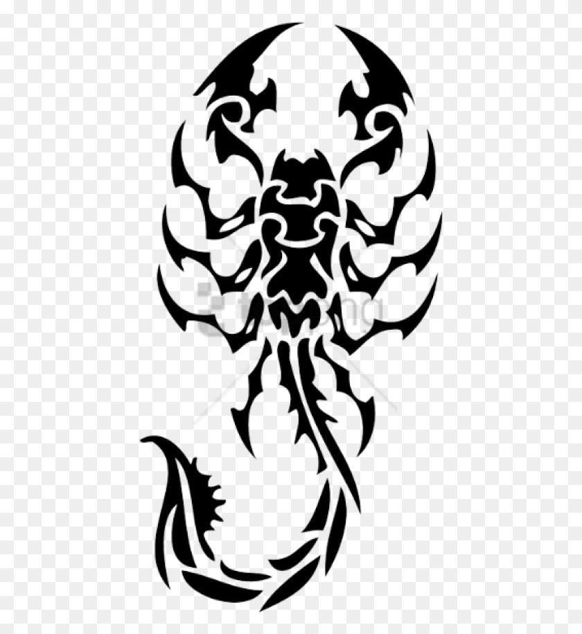 440x855 Free Scorpion Tattoo Flat Images Transparent Tribal Scorpion Tattoo, Sea Life, Animal, Food HD PNG Download
