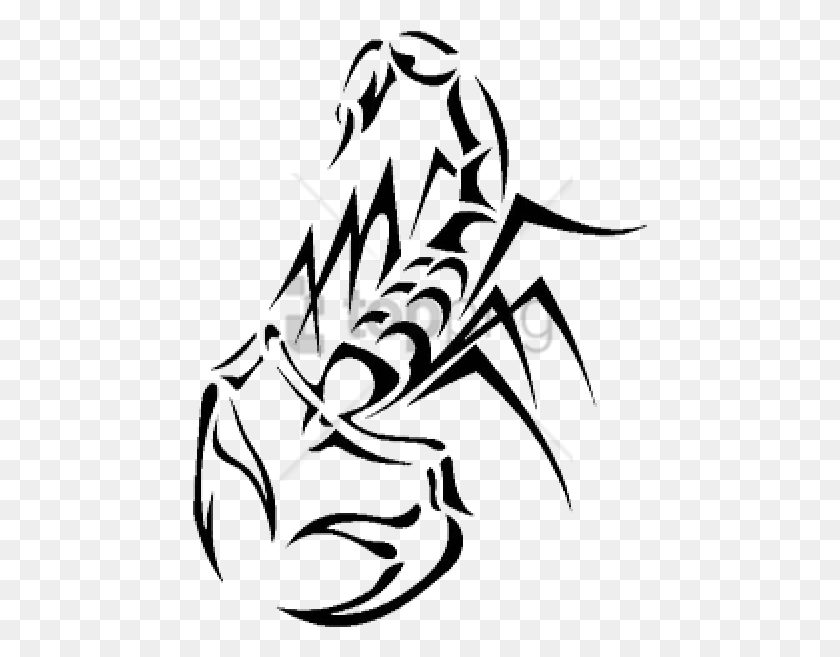 455x597 Free Scorpion Tattoo Image With Transparent Scorpion Tattoo, Animal, Invertebrate, Insect HD PNG Download