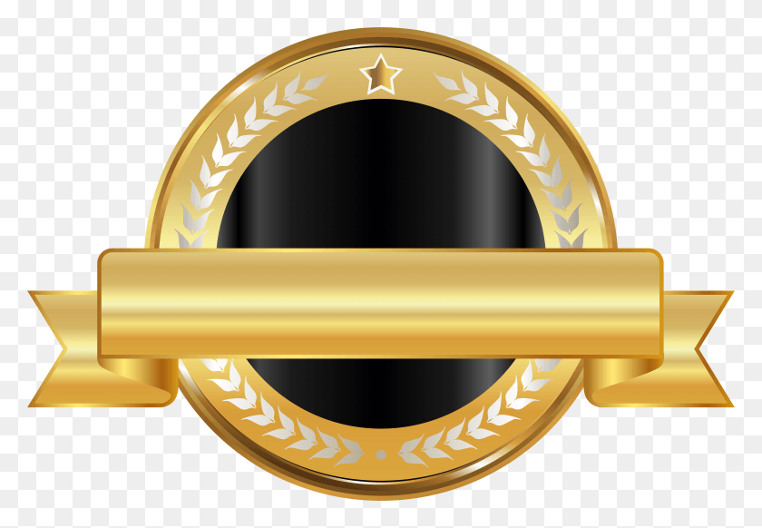 7901x5296 Free Seal Badge Gold Black Clipart Gold And Black Clip Art, Hebilla, Grifo Del Fregadero, Llave Hd Png Descargar