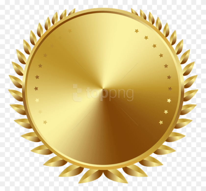 843x778 Значок Бесплатной Печати Золотая Клипарт Фото Золотая Печать Роялти Free, Лампа, Трофей, Золотая Медаль Png Скачать