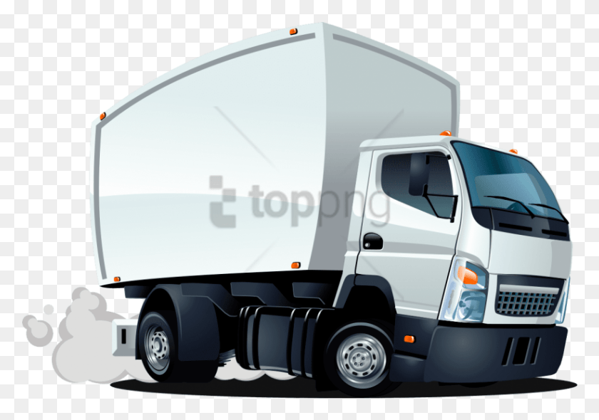 823x560 Free Shipping Truck Images Background Cartoon Delivery Truck, Vehicle, Transportation, Trailer Truck HD PNG Download