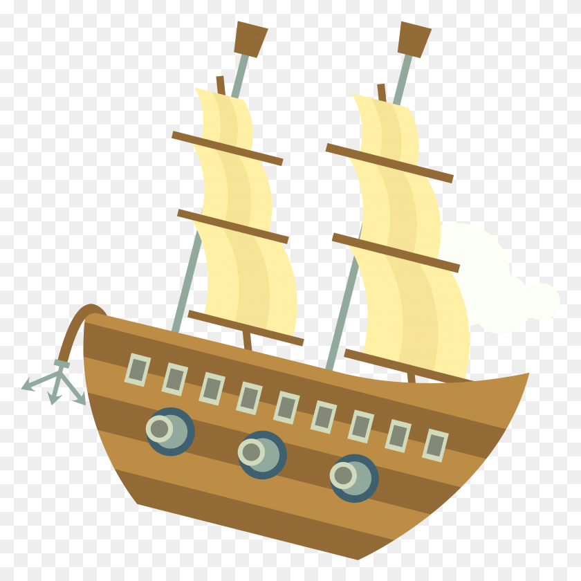 2997x2999 Free Shipping Vector Pirate Ship Pirate Ship Transparent Background, Vehicle, Transportation, Bulldozer HD PNG Download