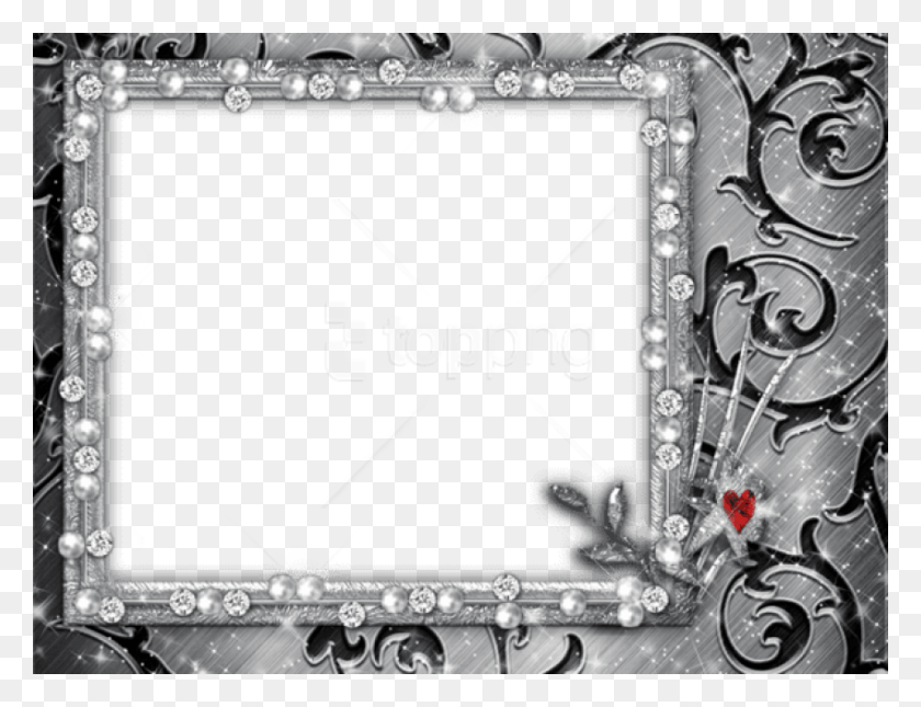 850x638 Descargar Png Marco Transparente Plateado Y Negro Imágenes Marco De Imagen, Habló, Máquina, Electrónica Hd Png