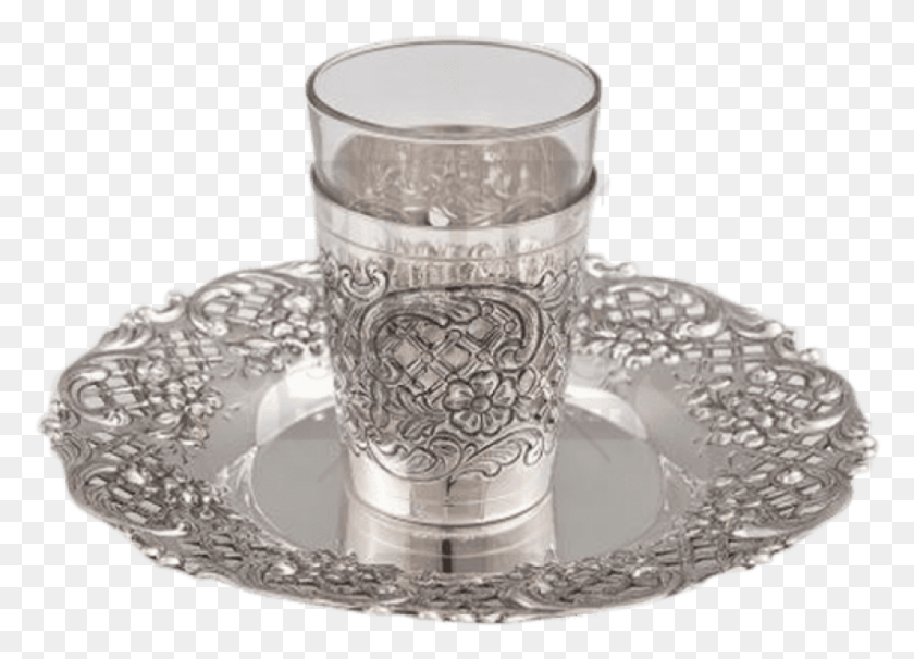 850x595 Free Silver And Glass Kiddush Cup Image With Decanter, Coffee Cup, Saucer, Pottery HD PNG Download