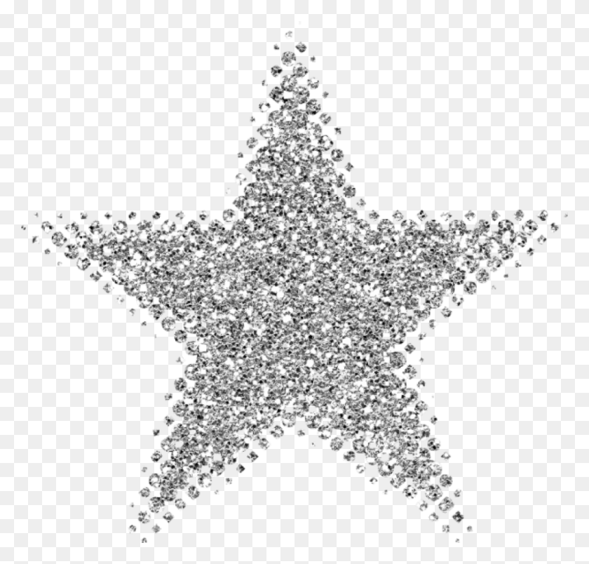 851x812 Free Silver Glitter Star Images Background Silver Sparkle Star, Light, Chandelier, Lamp HD PNG Download