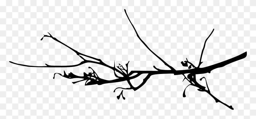 2000x850 Free Simple Tree Branch Twig, Bow, Text, Stencil HD PNG Download