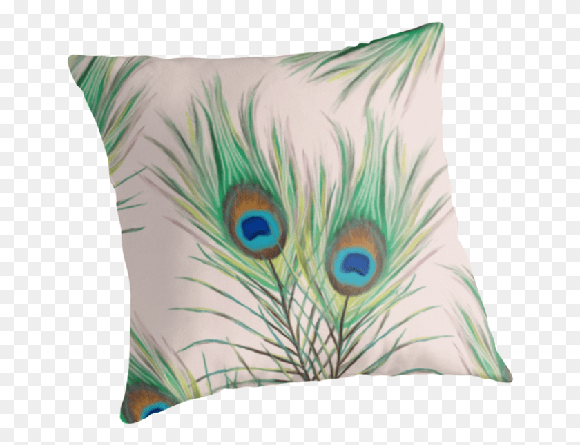 649x585 Free Single Peacock Feathers Cushion, Pillow, Chicken, Poultry HD PNG Download