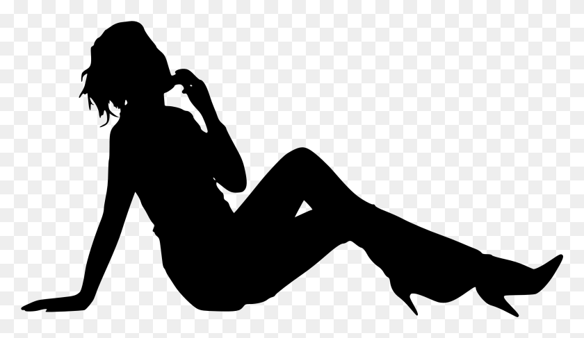 2501x1371 Free Sitting Woman Silhouette, Gray, World Of Warcraft HD PNG Download