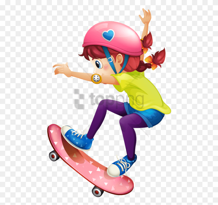 480x729 Изображение Девушки На Скейтборде С Прозрачным Изображением Девушки На Скейтборде, Человек, Человек, Шлем Hd Png Скачать