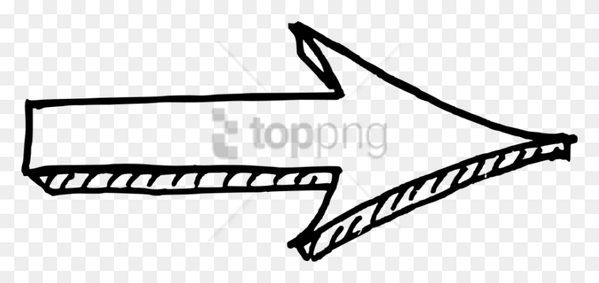 850x368 Free Sketch Drawn Arrow Image With Transparent, Text, Bow, Insect HD PNG Download