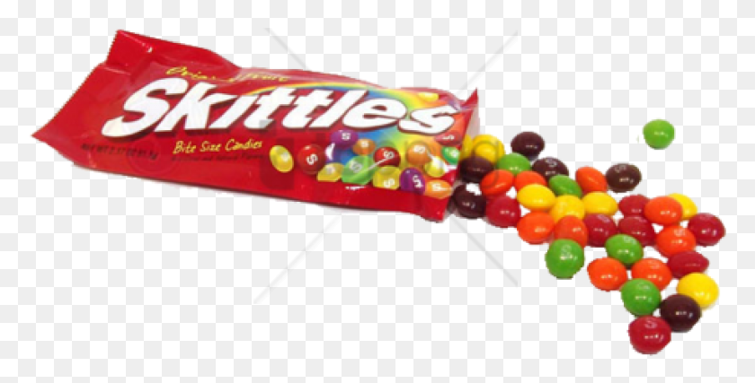 777x367 Free Skittles Image With Transparent Background Open Bag Of Skittles, Food, Candy HD PNG Download